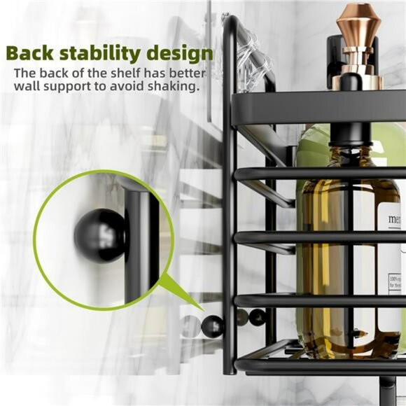 Rustproof Shower Caddy Set Adhesive Wall Shelf Soap Dish Bathroom Organizer - Picture 5 of 7